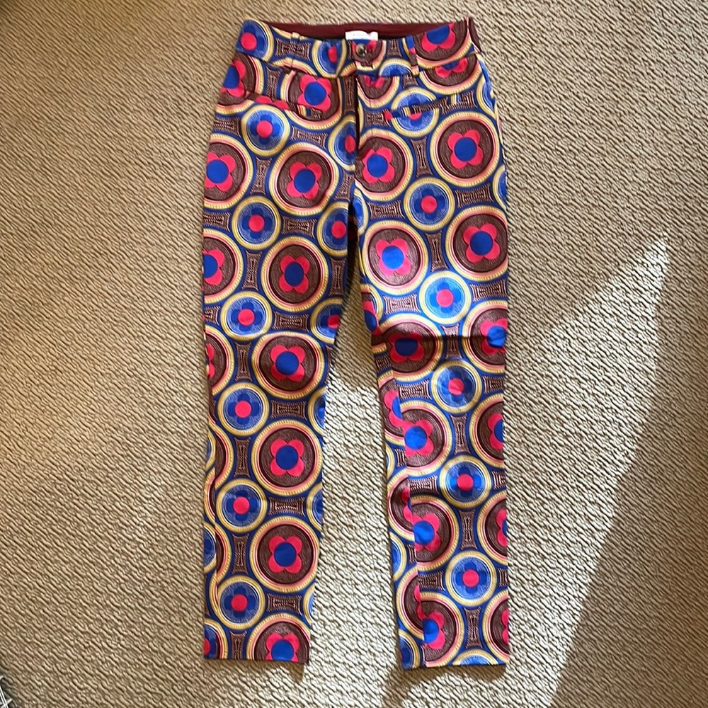 Anthropologie “essential slim” ankle pants, multicolor print, 2.